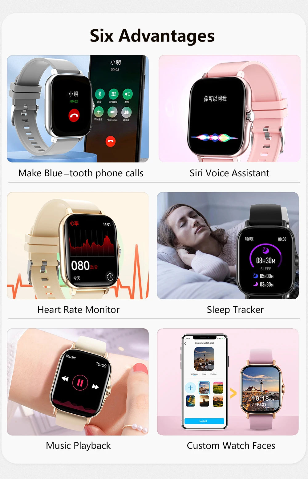 Elegance Rose Smartwatch – Touch Screen and Bluetooth Calling.