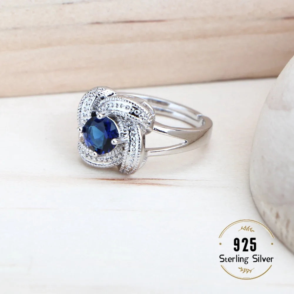 Real Blue Jewelry Set – Elegant Crystal Necklace and Earrings – 925 Sterling Silver