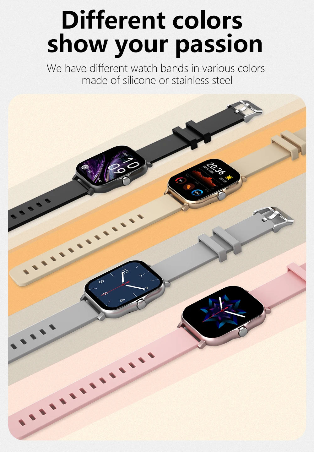 Elegance Rose Smartwatch – Touch Screen and Bluetooth Calling.