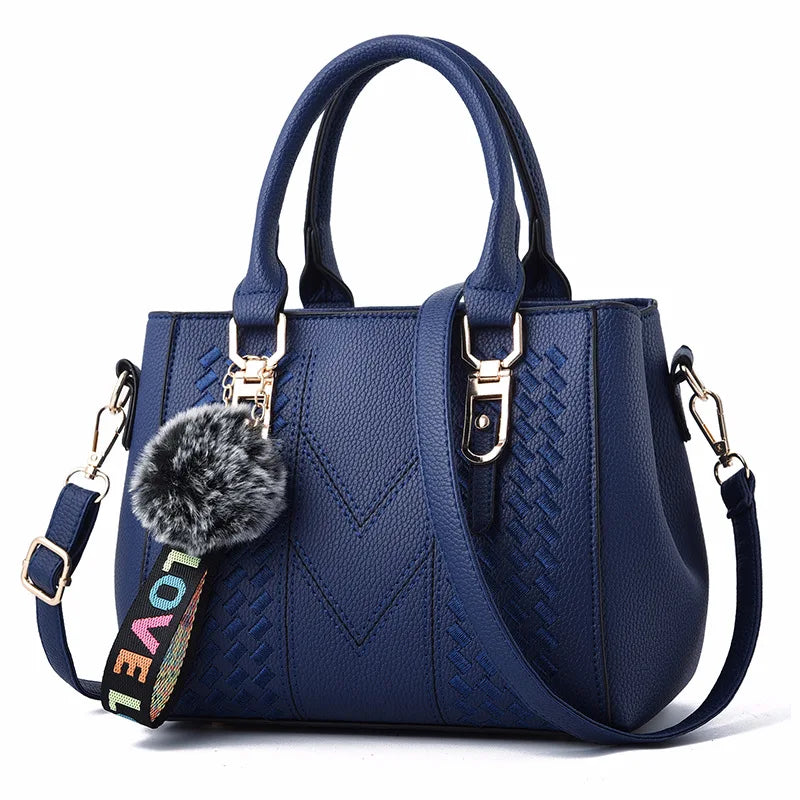 Embroidered Leather Messenger Bag