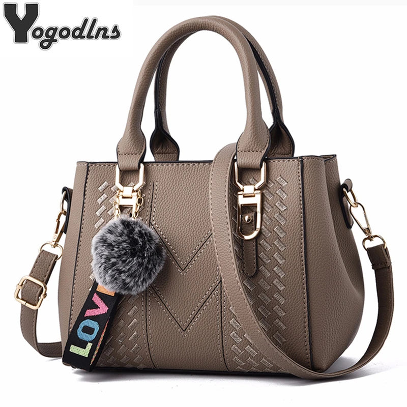 Embroidered Leather Messenger Bag
