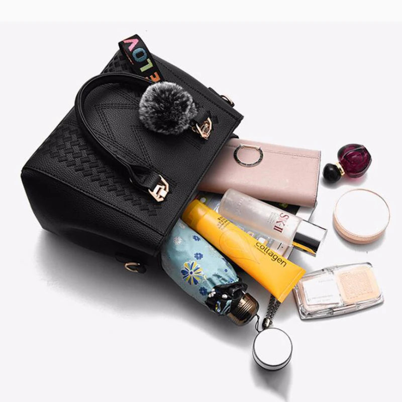 Embroidered Leather Messenger Bag