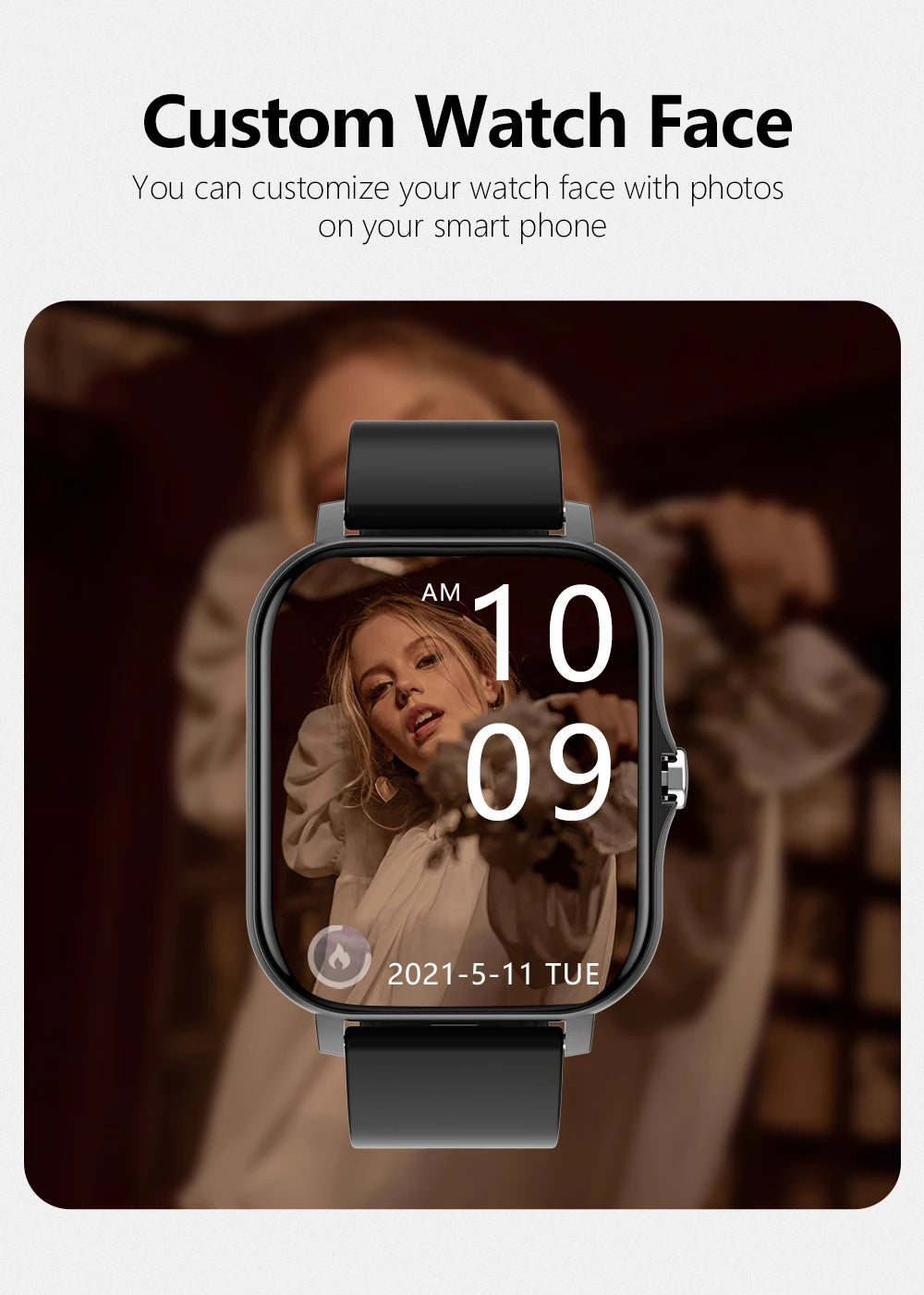 Elegance Rose Smartwatch – Touch Screen and Bluetooth Calling.