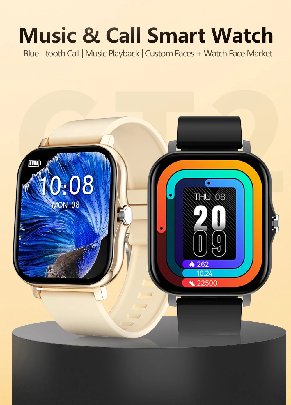 Elegance Rose Smartwatch – Touch Screen and Bluetooth Calling.