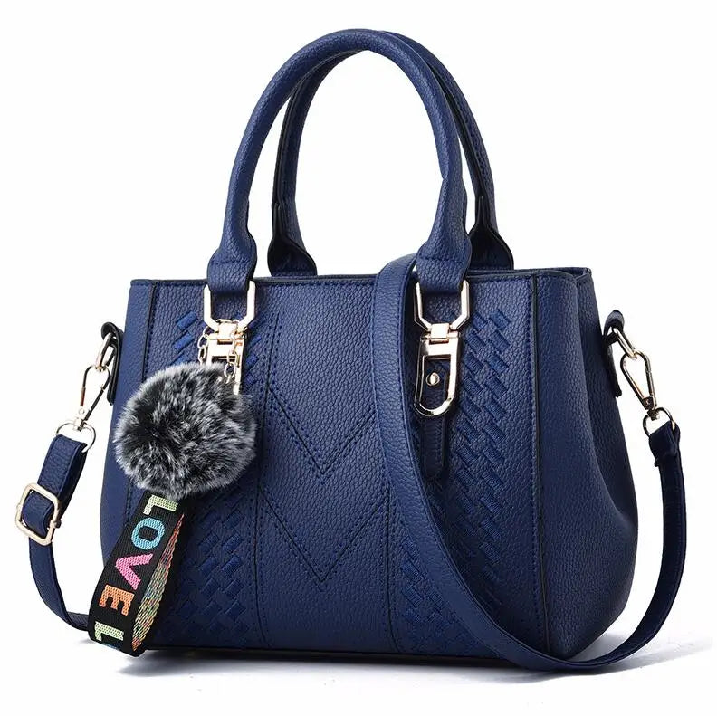 Embroidered Leather Messenger Bag