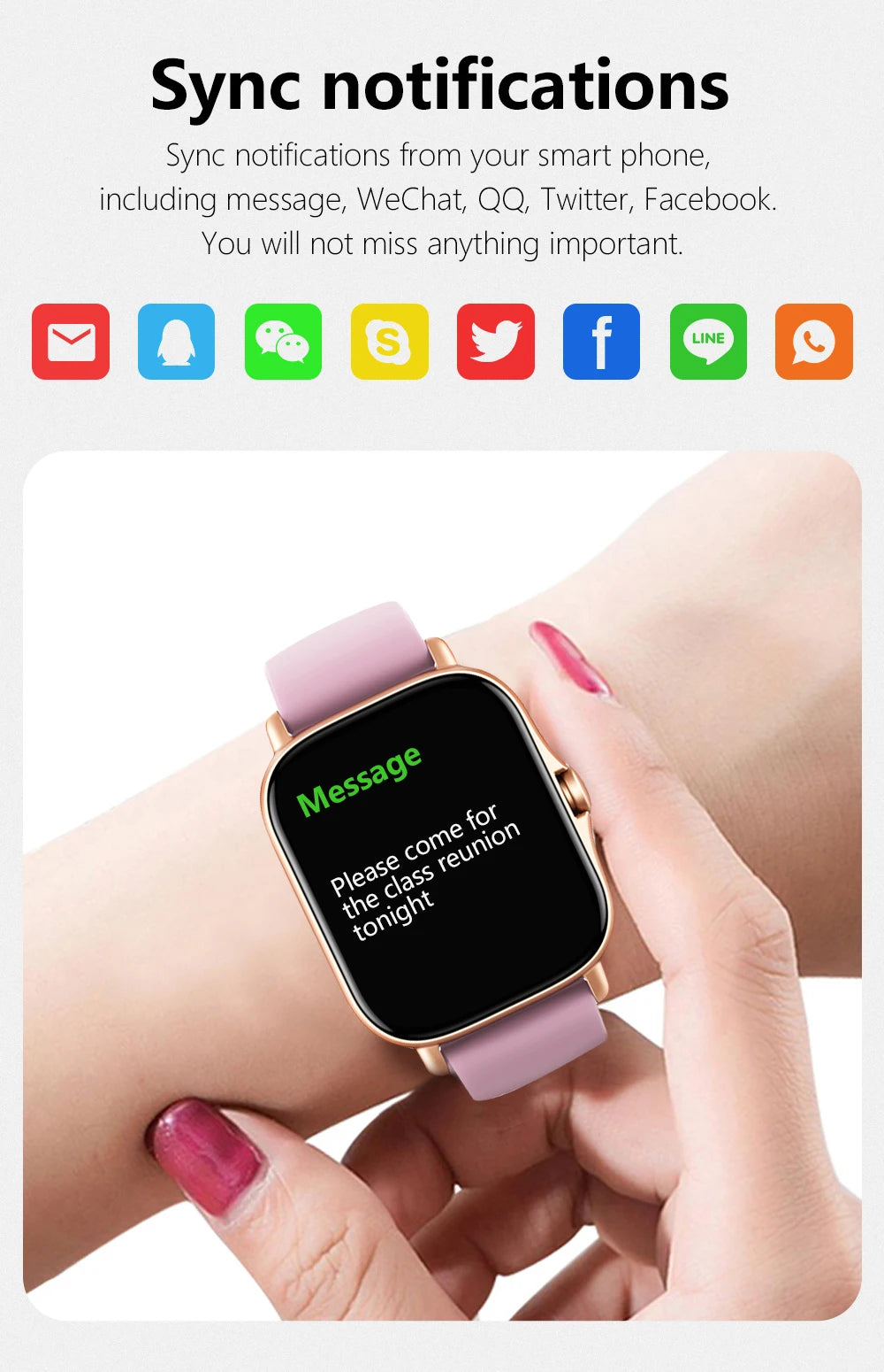 Elegance Rose Smartwatch – Touch Screen and Bluetooth Calling.