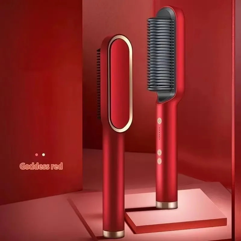 Multifunctional Electric Hair Straightener Brush – Negative Ions & Professional Results at Home