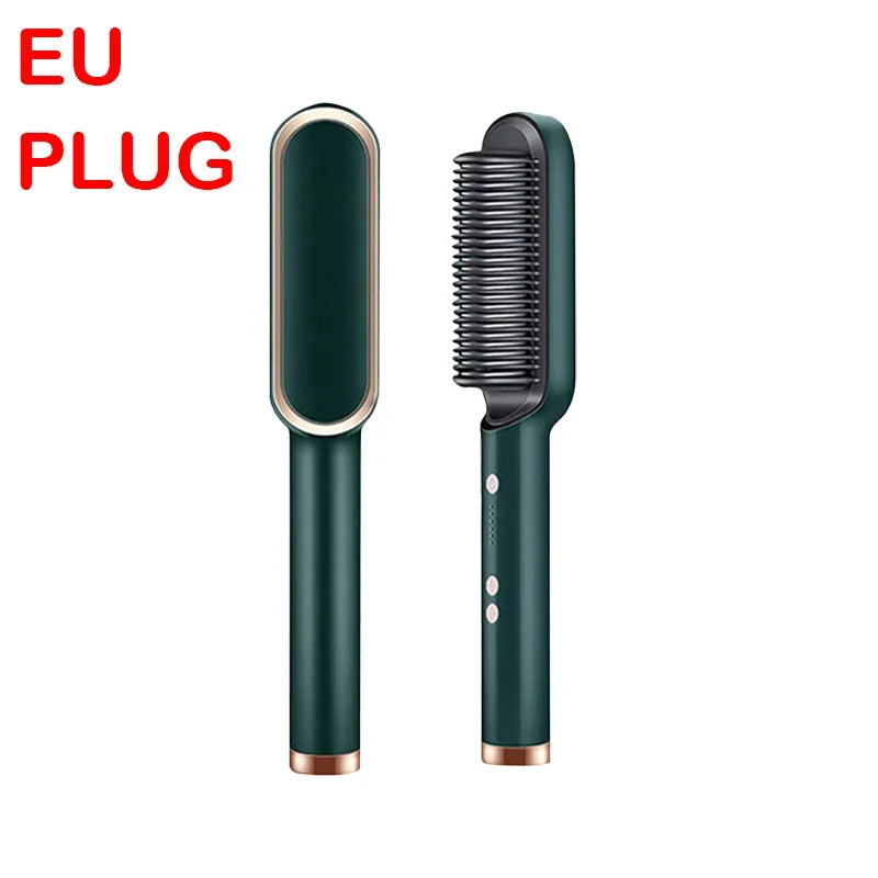 Multifunctional Electric Hair Straightener Brush – Negative Ions & Professional Results at Home