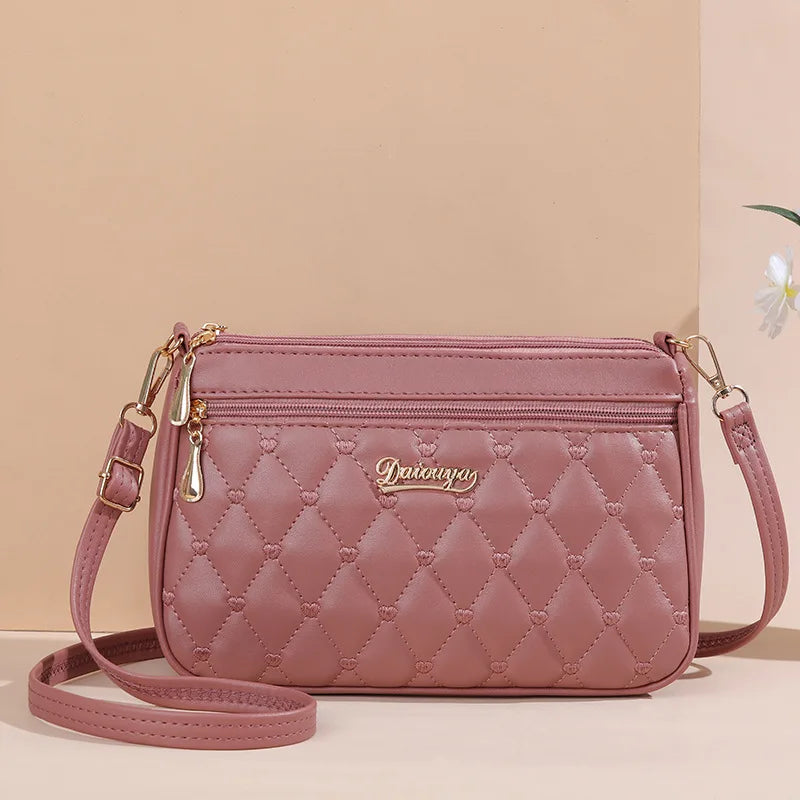 Embroidered Leather Messenger Bag