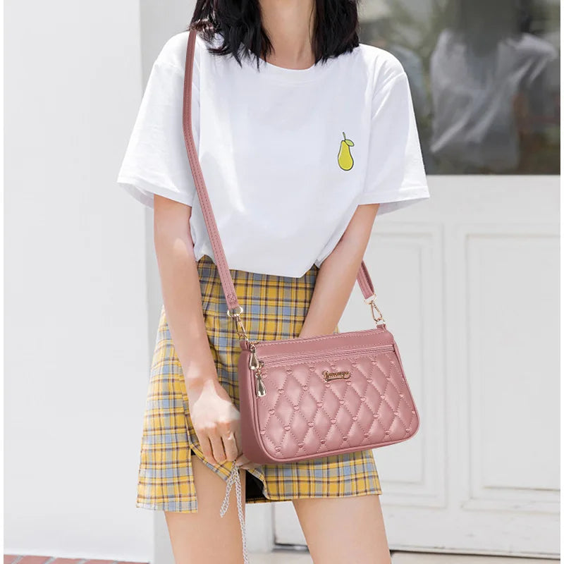 Embroidered Leather Messenger Bag