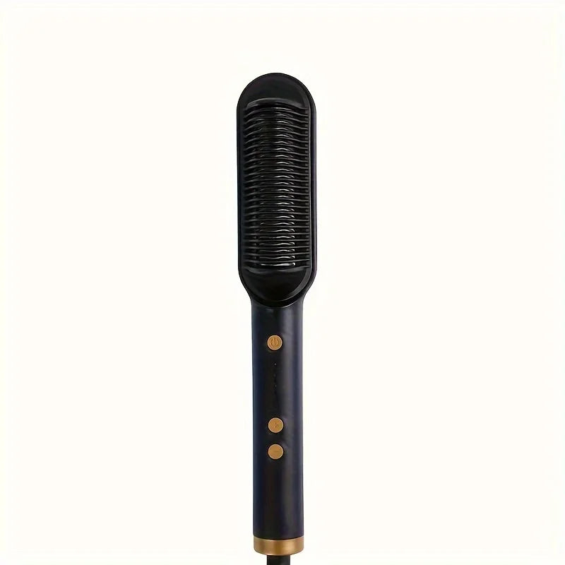 2-in-1 Electric Hair Straightener & Curler Comb – Negative Ions & Fast Heating