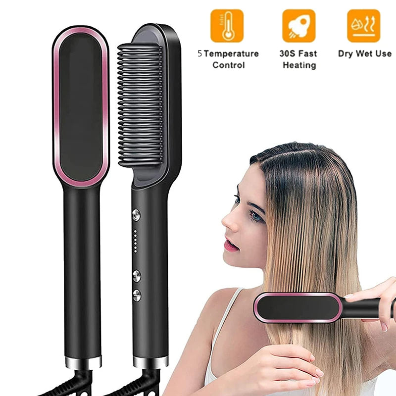 Professional Electric Hair Curler with Cylindrical Barrel – Negative Ions & Perfect Curls