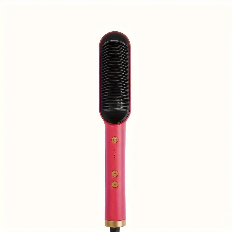 2-in-1 Electric Hair Straightener & Curler Comb – Negative Ions & Fast Heating