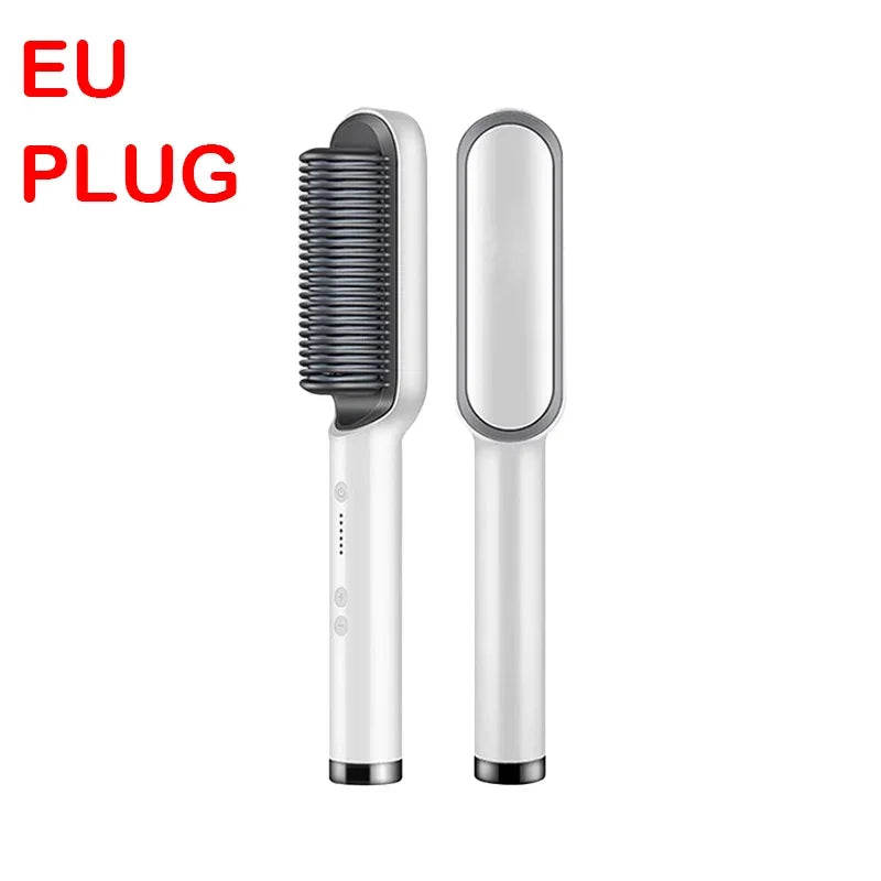 Multifunctional Electric Hair Straightener Brush – Negative Ions & Professional Results at Home