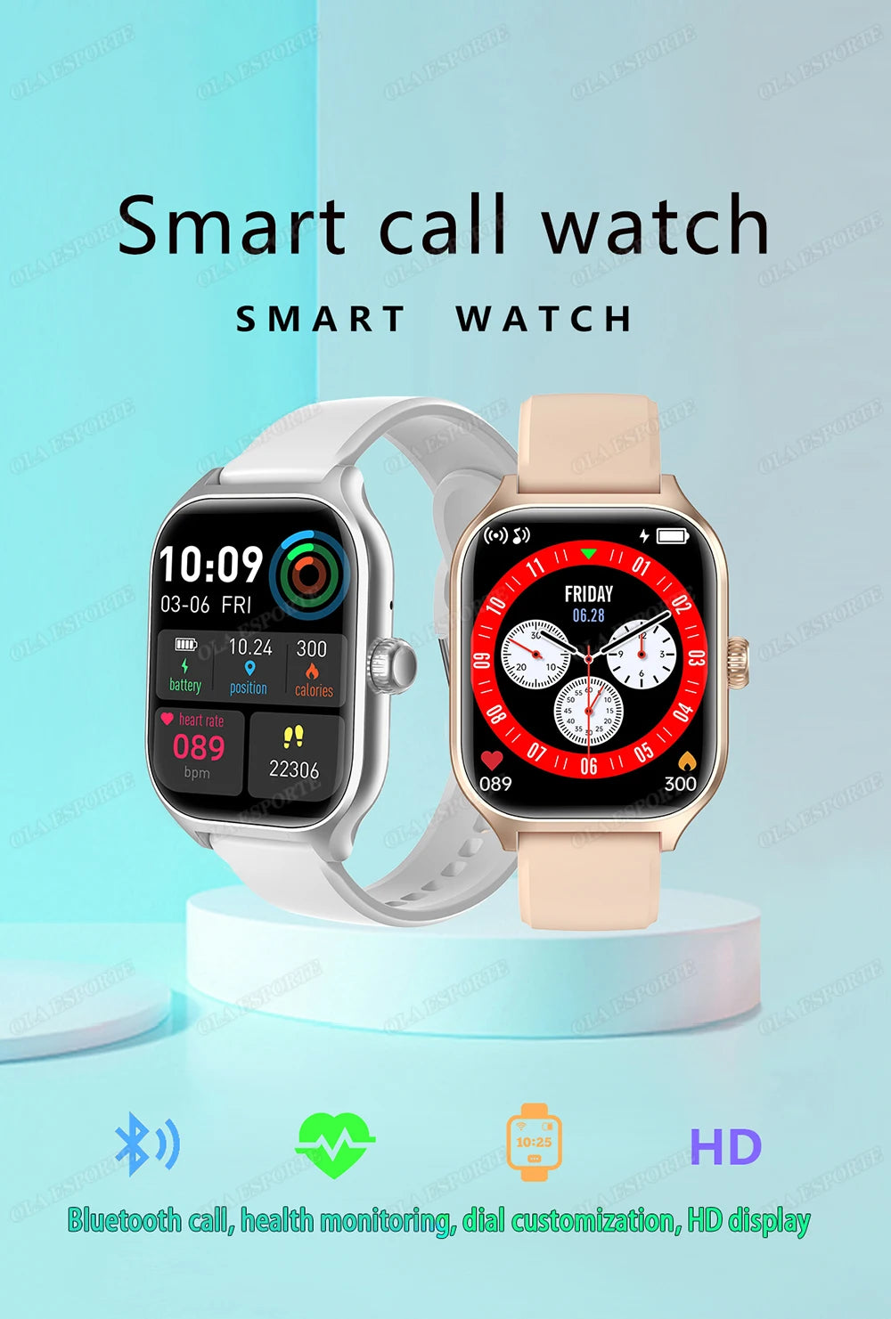 Sport Smartwatch with Bluetooth Calling