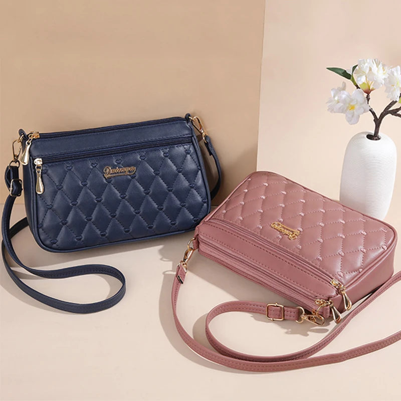 Embroidered Leather Messenger Bag