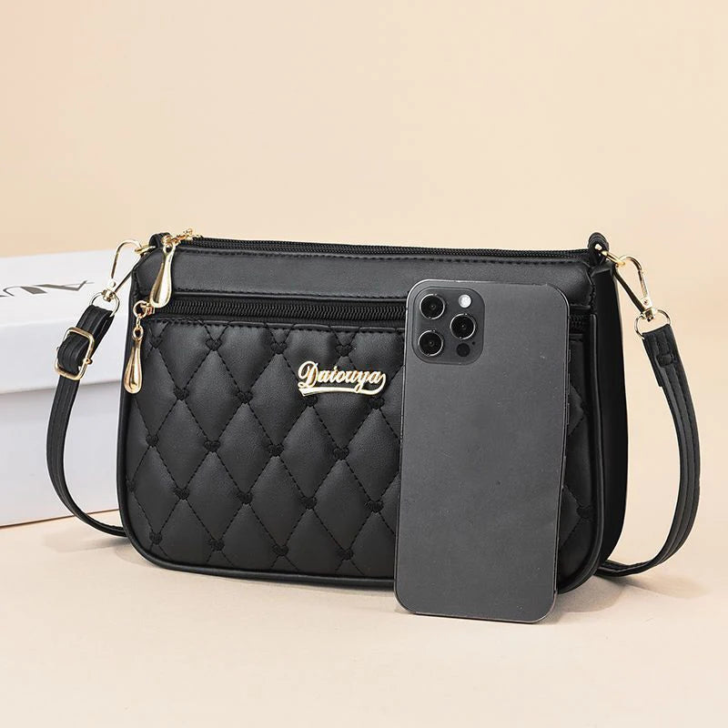 Embroidered Leather Messenger Bag