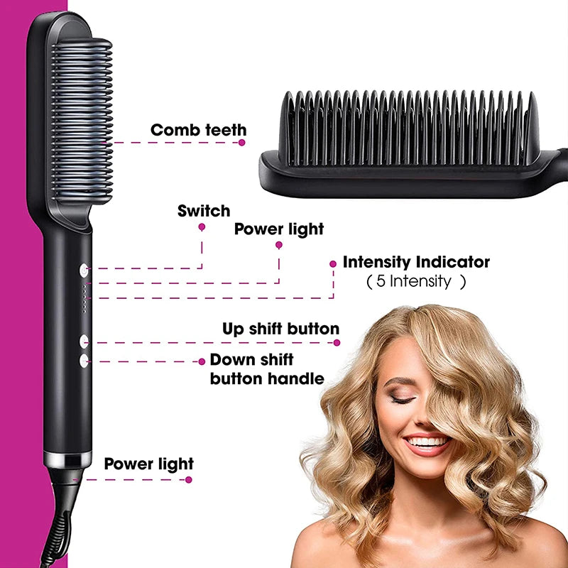 Professional Electric Hair Curler with Cylindrical Barrel – Negative Ions & Perfect Curls