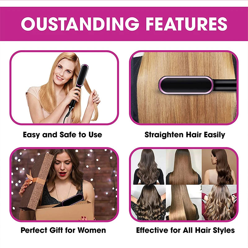 Professional Electric Hair Curler with Cylindrical Barrel – Negative Ions & Perfect Curls