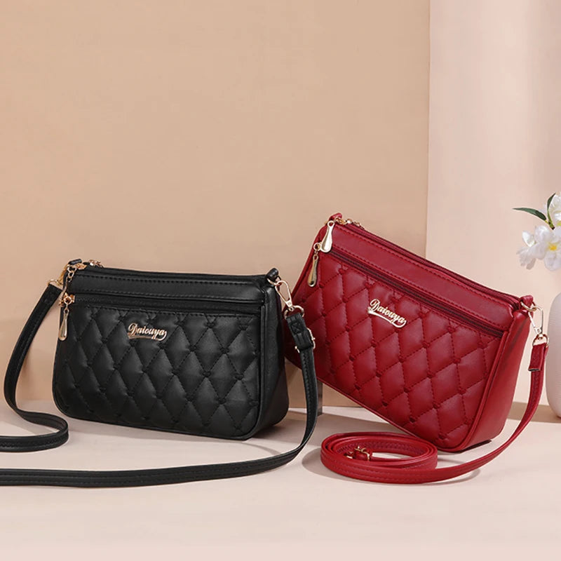 Embroidered Leather Messenger Bag