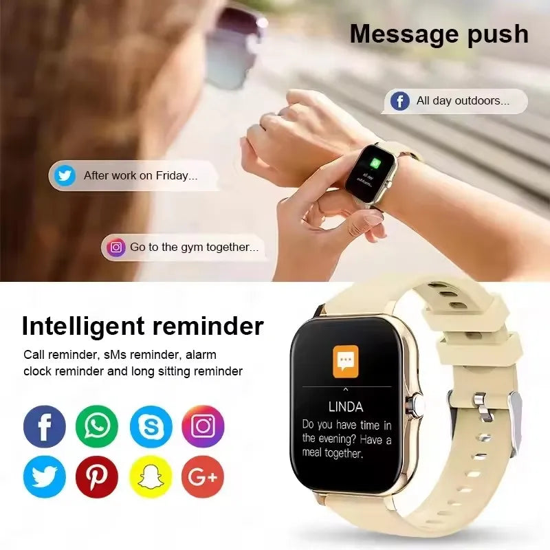 Elegance Rose Smartwatch – Touch Screen and Bluetooth Calling.