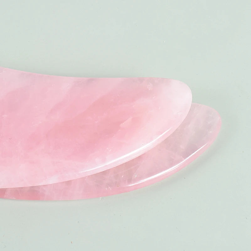 Complete pink rose quartz face roller and gua sha massage tool set - Aurora Nova 4